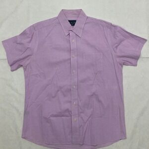 Charleston Threads Men's Short Sleeve Button‎ Shirt Gingham Check Size Large